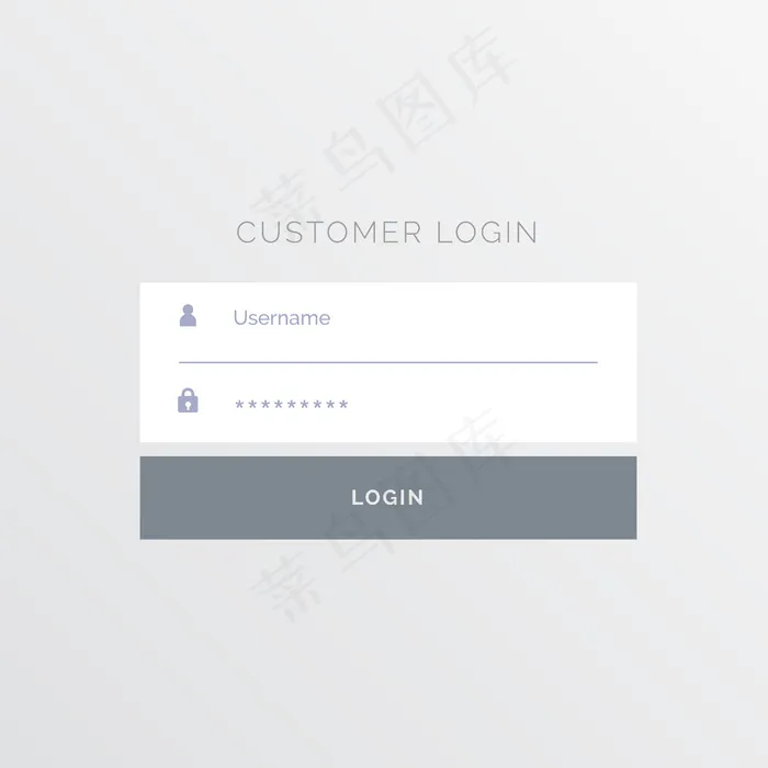简单的白色登录表单eps,ai矢量模版下载
