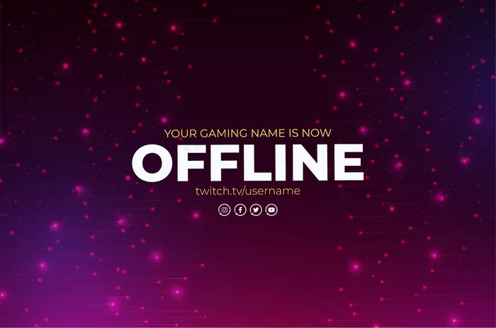 带抽象设计模板的离线twitch横幅bannereps,ai矢量模版下载