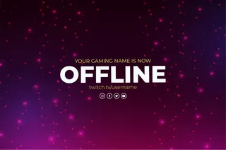 带抽象设计模板的离线twitch横幅banner