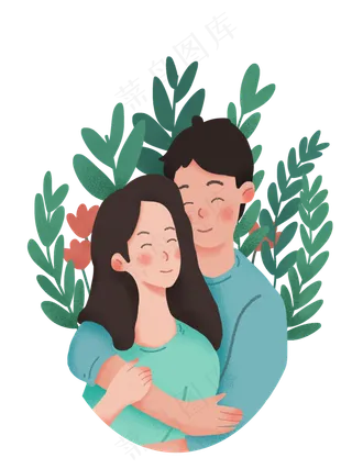 七夕节噪点风格拥抱情侣