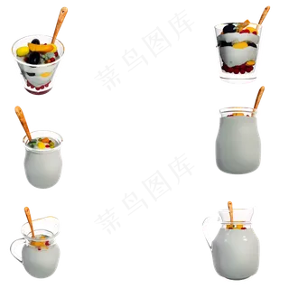 夏季牛奶甜品套图png图