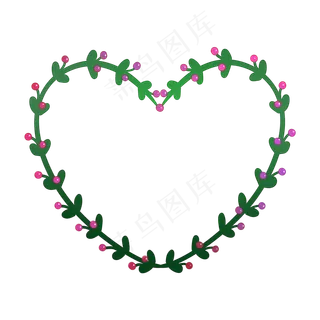 七夕枝条爱心边框