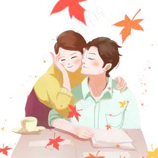 七夕节亲吻的情侣