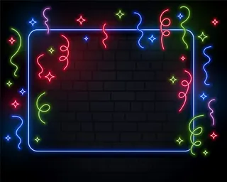 霓虹灯五彩纸屑庆典活动背景设计