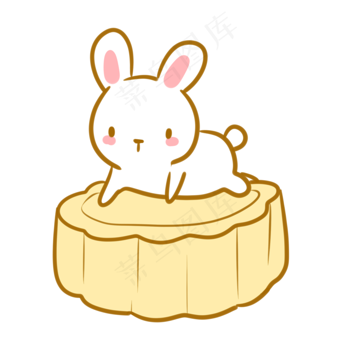 趴在月饼上的玉兔(2100X2100(DPI:300))psd模版下载