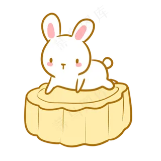 趴在月饼上的玉兔