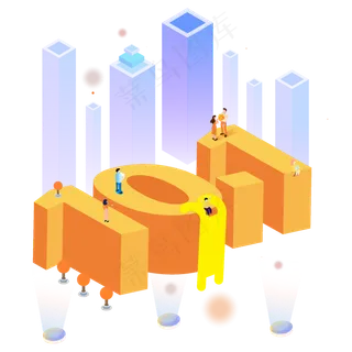 手绘卡通高楼建筑元素