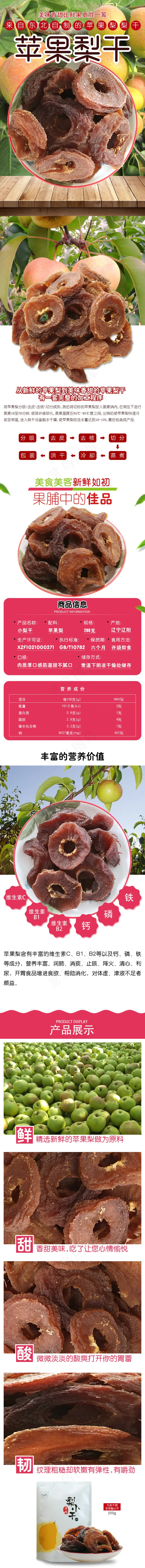 苹果梨干详情页psd模版下载