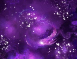 手绘水彩银河背景