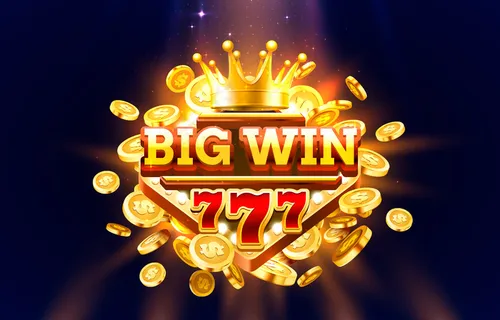 Big win 777标签框，金色，Big win。