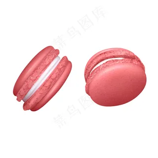 一套白色背景的杏仁饼，两组不同角度的杏仁饼