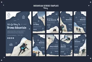 徒步旅行概念模板故事