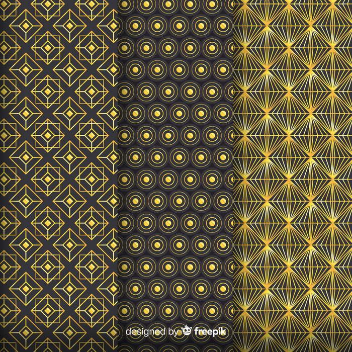 几何金色豪华图案套装