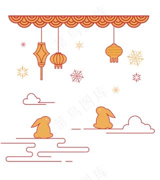 中秋贺卡边框装饰