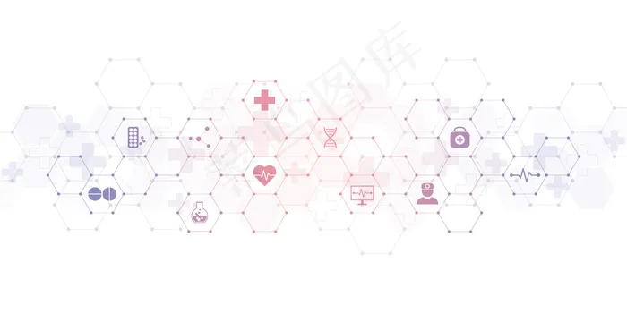 带有平面图标和符号的医学背景eps,ai矢量模版下载
