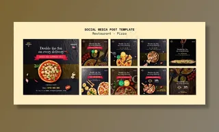 比萨餐厅社交媒体模板