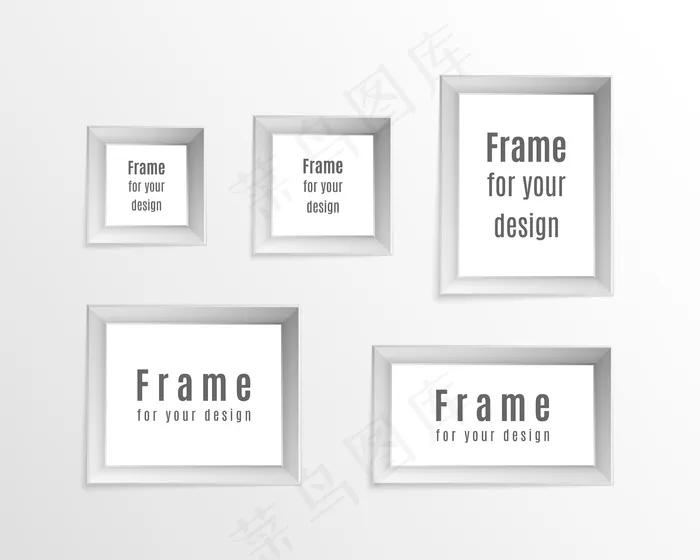 一套复古写实相框孤立在透明背景上。非常适合你的演讲。相框布局设计。eps,ai矢量模版下载