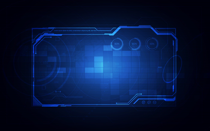 Hud、ui、gui未来用户界面屏幕元素。电子游戏用高科技屏幕。科幻概念设计。eps,ai矢量模版下载