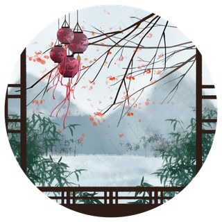 立春节气青绿水墨中国风 