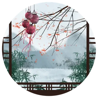 立春节气青绿水墨中国风 