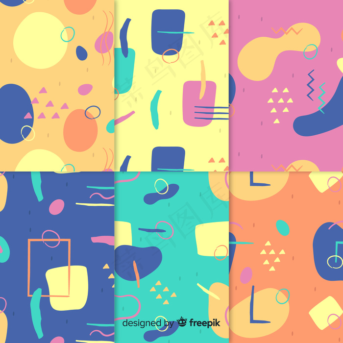 抽象图案集合绘制概念