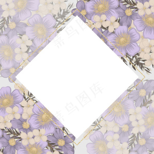 白底紫花