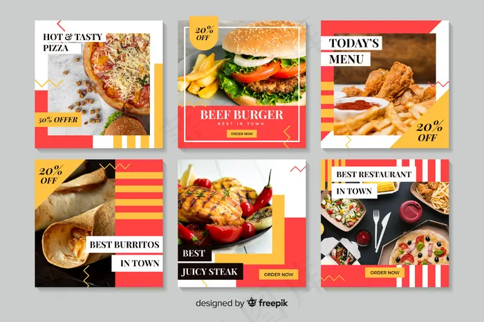 带照片的烹饪模板集eps,ai矢量模版下载