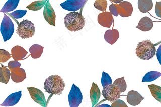 水彩春花叶背景