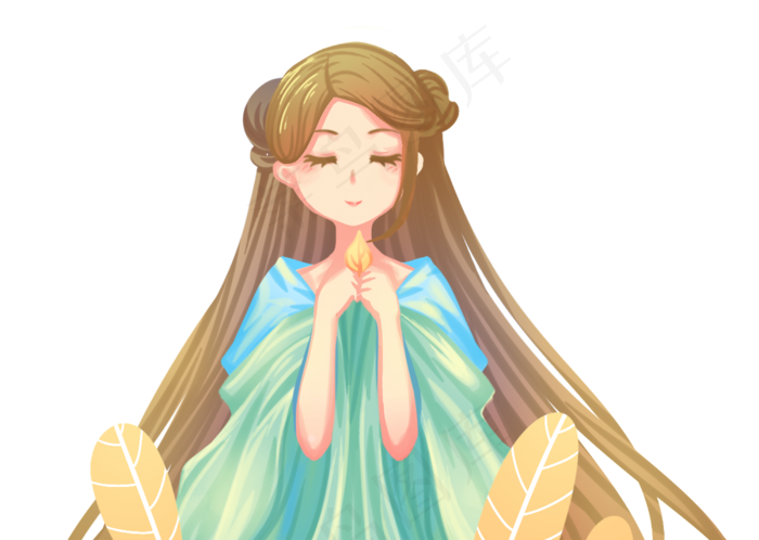 橙色唯美卡通小清新治愈秋季立秋