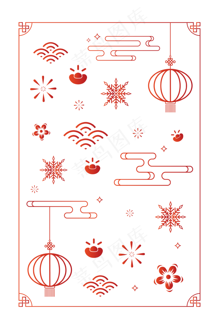 新春中国风底纹(2000X2000(DPI:300))ai矢量模版下载