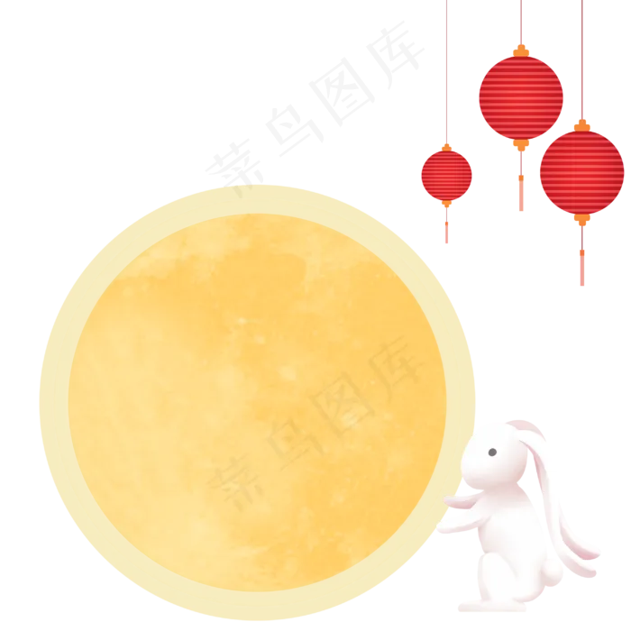 月圆之夜赏月玉兔(3000X3000(DPI:299))psd模版下载