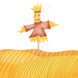 秋季稻田稻草人