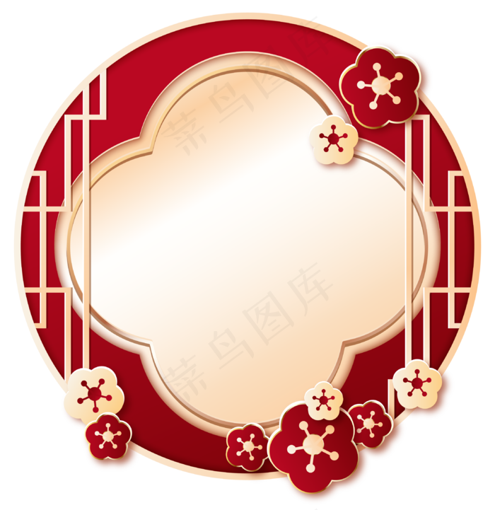 新年立体国潮窗户(2000X2000(DPI:300))ai矢量模版下载