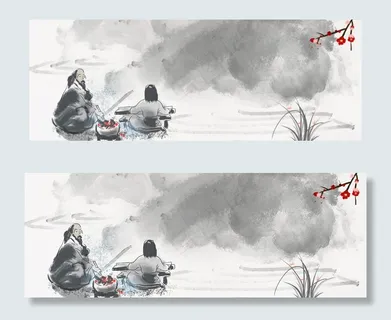 古代尊敬教师古典灰色banner