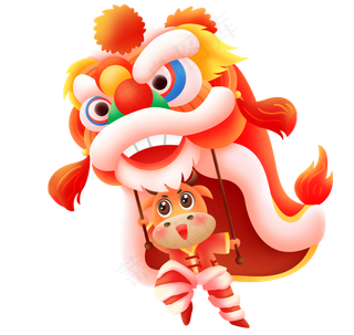 牛年新年舞狮子