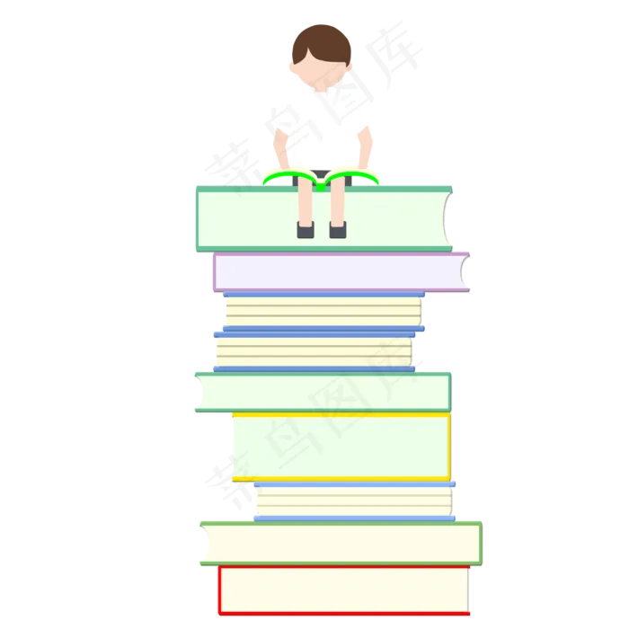 教师节坐在书上学生(3000X3000(DPI:300))psd模版下载