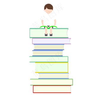 教师节坐在书上学生