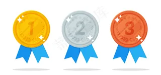 奖章。金牌、银牌和铜牌是体育项目冠军的奖品。