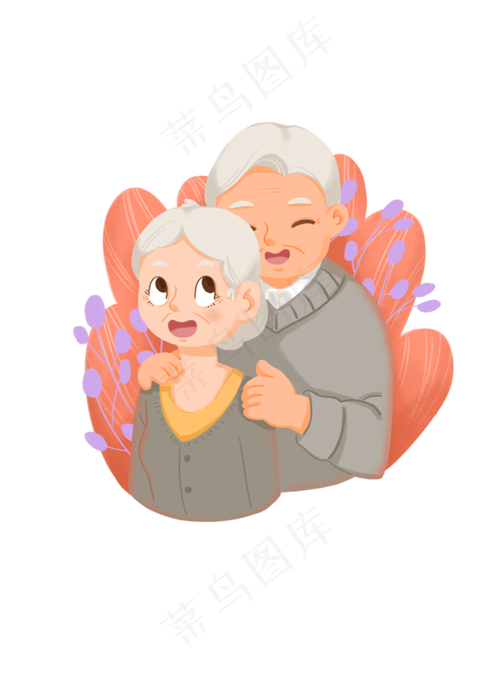 手绘时尚卡通情侣