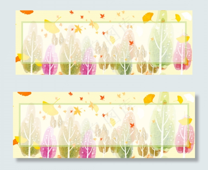 清新唯美手绘banner(1920*700px 	       )psd模版下载