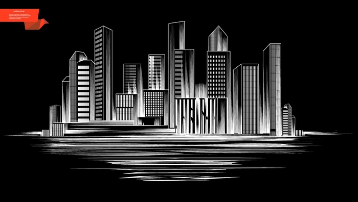 勾勒现代城市轮廓概念