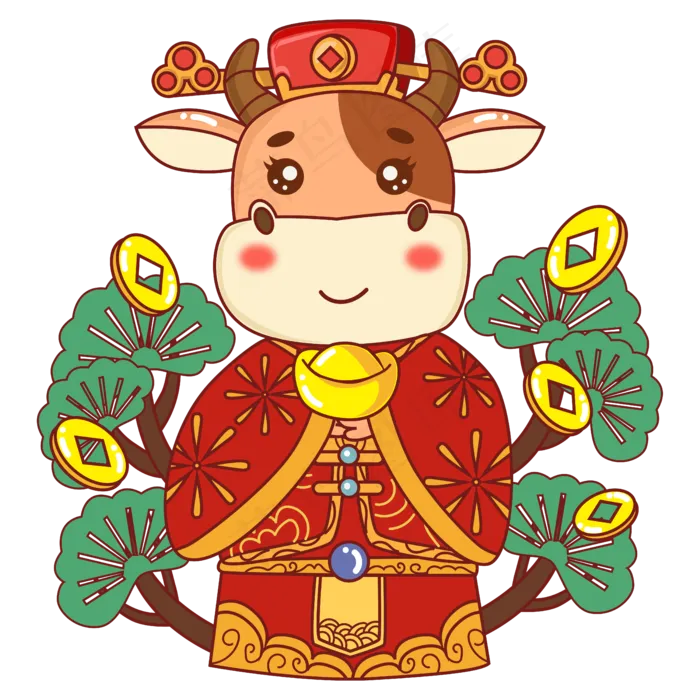 卡通牛财神矢量图(5000*5000px 300 dpi )ai矢量模版下载