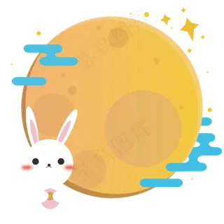 中秋节矢量可爱卡通月亮小兔子p 中秋节矢量可爱卡通月亮小兔子p