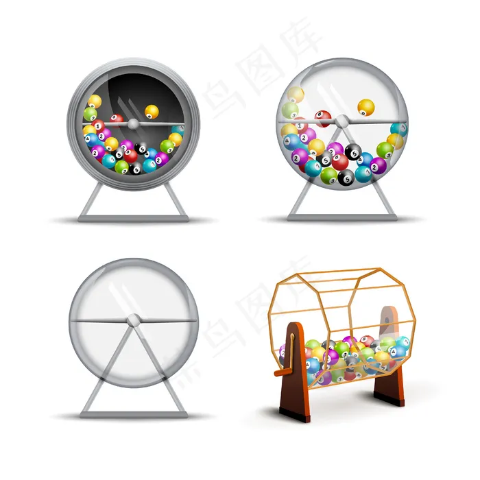内有彩票球的彩票机eps,ai矢量模版下载