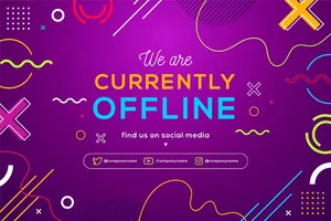 孟菲斯离线抽搐横幅banner彩色形状和线条