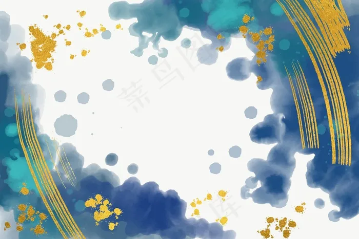 水彩金箔背景eps,ai矢量模版下载