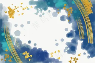水彩金箔背景