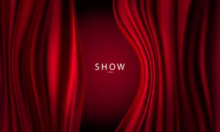 抽象渐变，织物红波横幅banner模板背景。