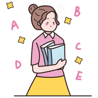 教师节卡通可爱英语老师