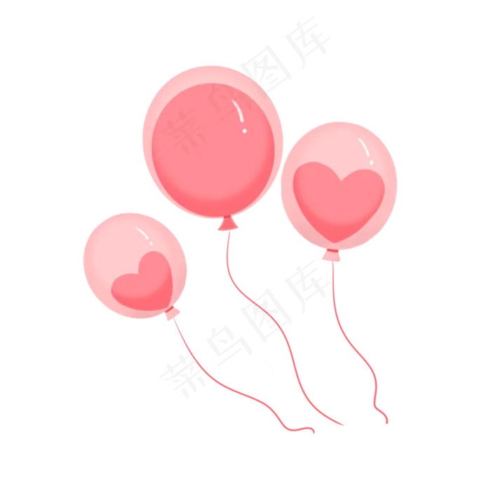七夕节粉色浪漫气球免抠素材(2000X2000(DPI:299))psd模版下载